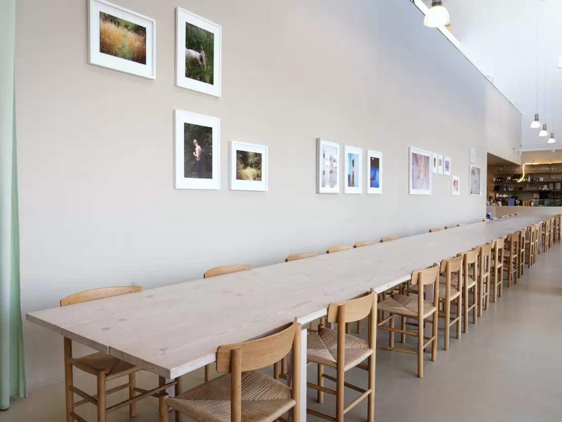Interior of Darcy's & CC (formerly Connie Connie), the café at Copenhagen Contemporary. 
