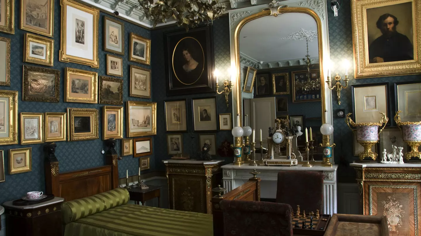 Drawings and other framed artworks in the house-museum Musée National Gustave Moreau, Paris France