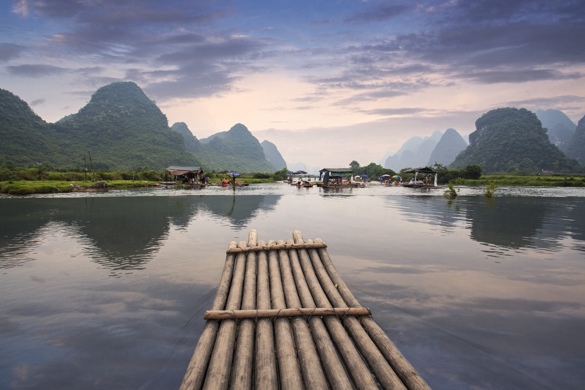 Bamboo Raft on Yulong River