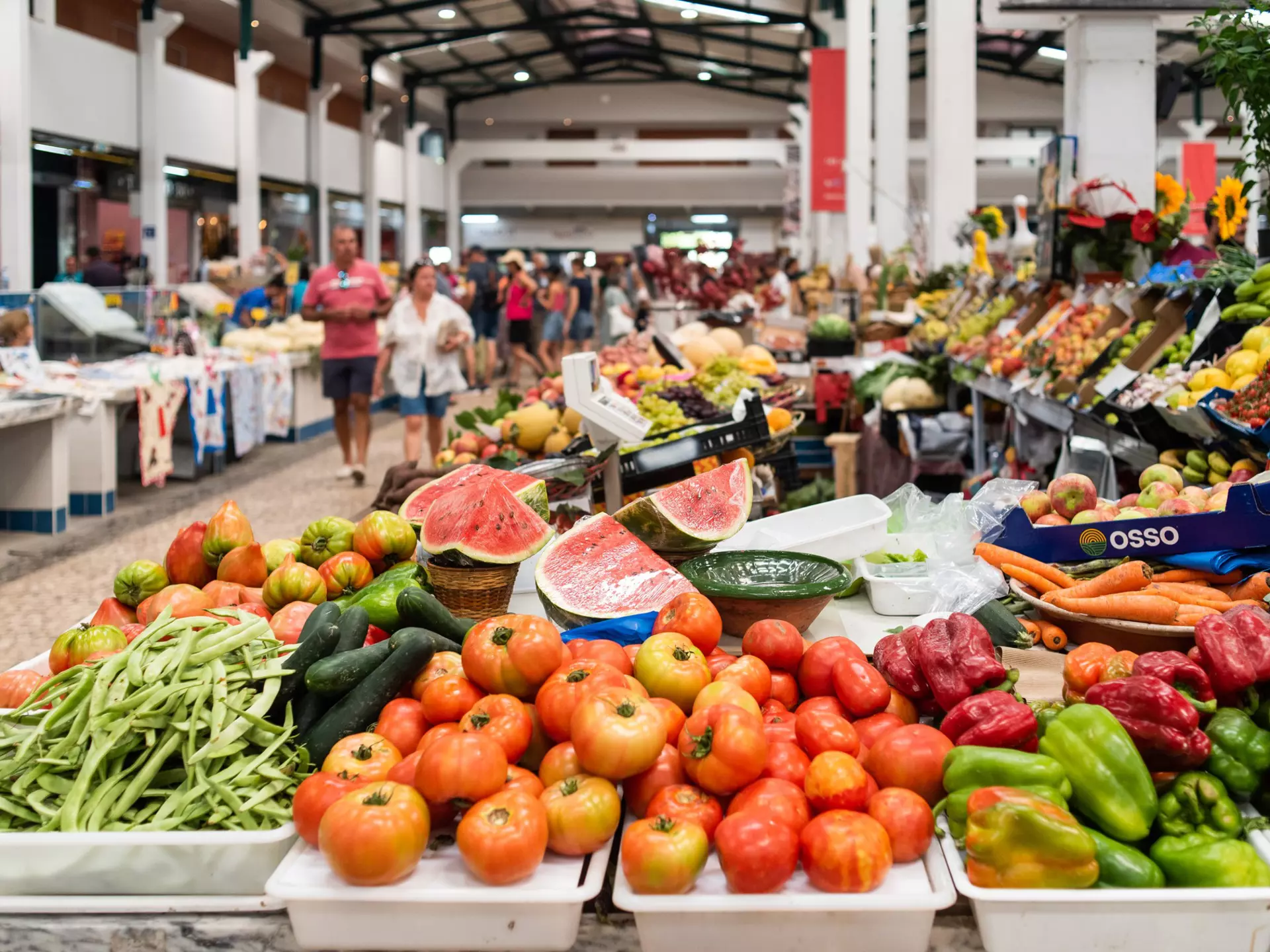 A colorful food market in Portugal