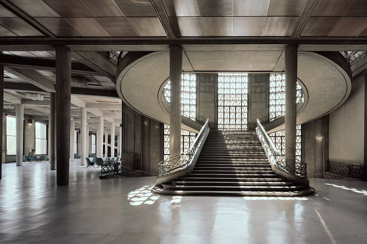 The monumental staircase in Palais d’Iéna in Paris.