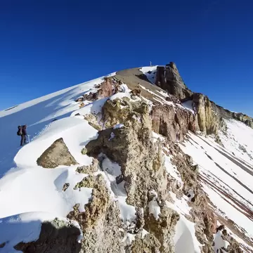 Climbers near the summit of El Misti volcano in Arequipa, Peru.