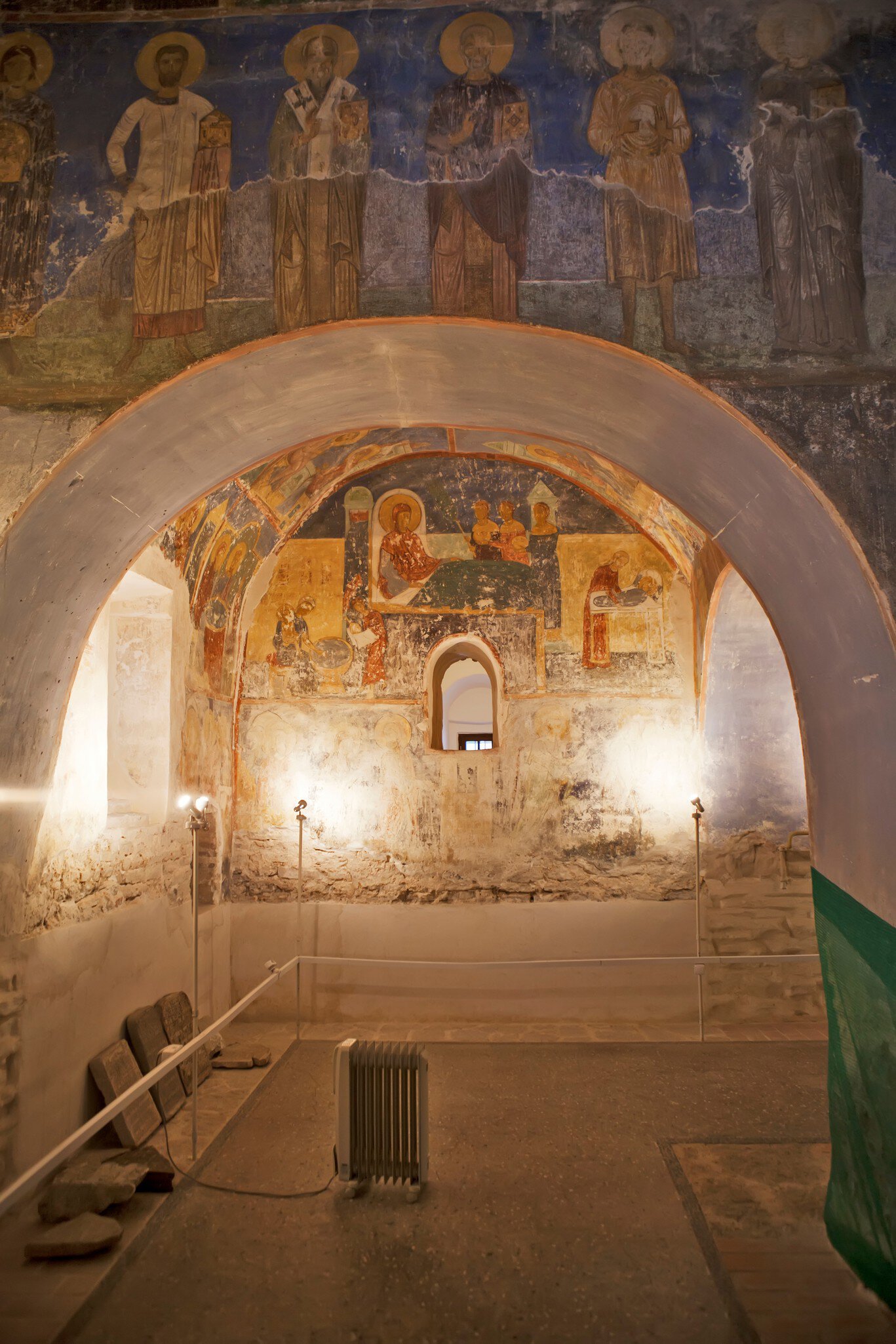 Murals on biblical scenes. Transfiguration Cathedral. Spaso-Preobrazhensky Mirozhsky Zavelichsky monastery. Pskov. Russia; Shutterstock ID 1268861323;