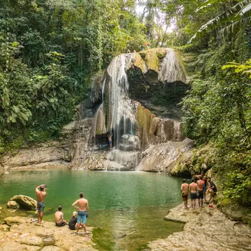 SAN SEBASTIAN, PUERTO RICO - FEBRUARY 7: Cascada Gozalandia. "Gozalandia Waterfall" located in San Sebastian is one of the most accessible waterfalls on the island.