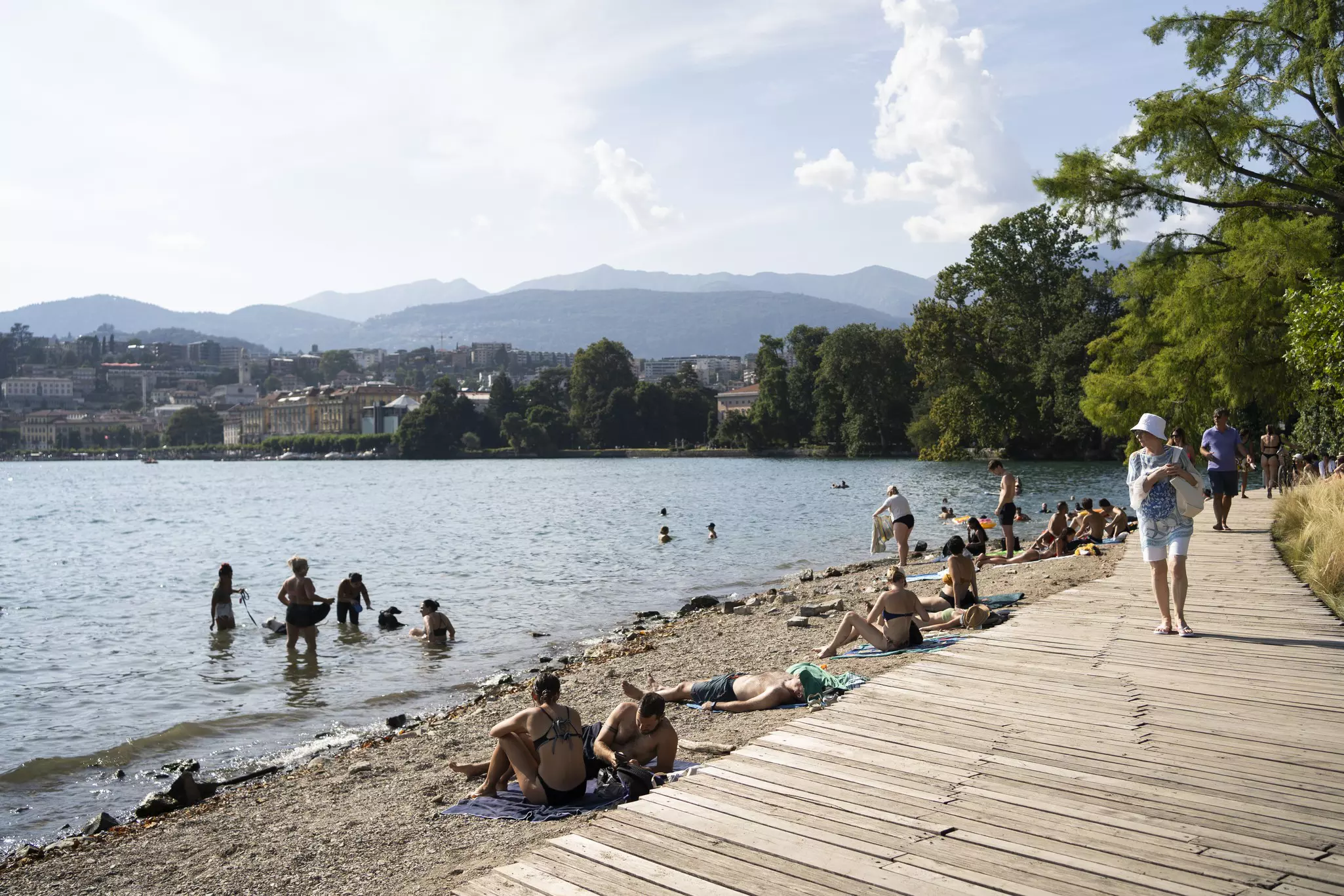 A beach in Lugano.