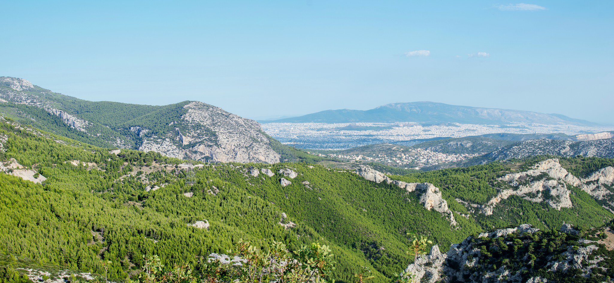 View from Mt Parnitha National Park, Greece.