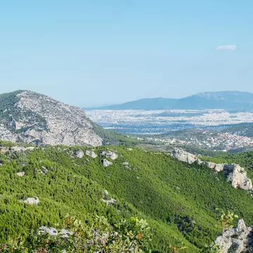 View from Mt Parnitha National Park, Greece.