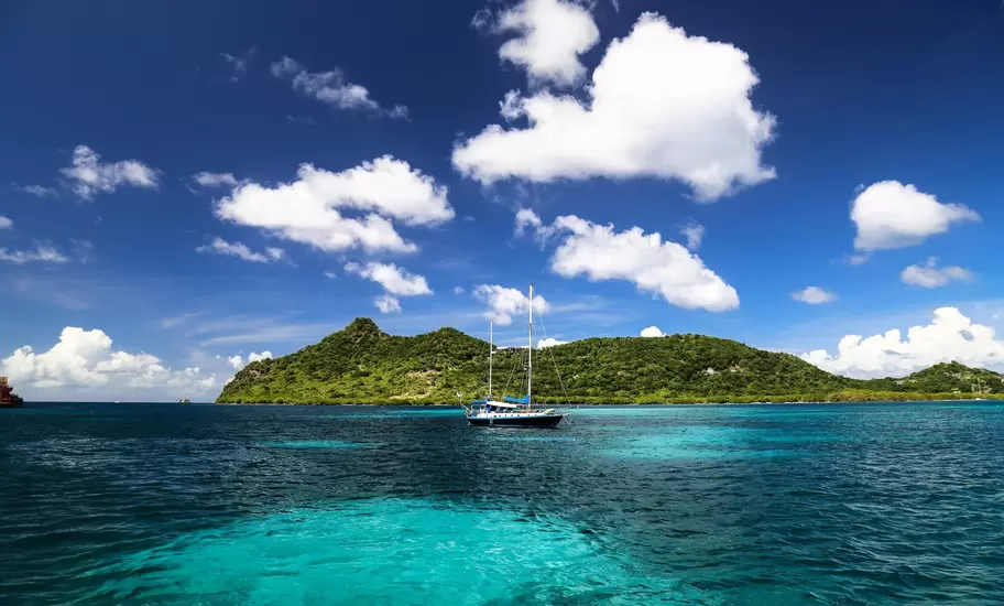 Bright clear waters in Carriacou, Grenada