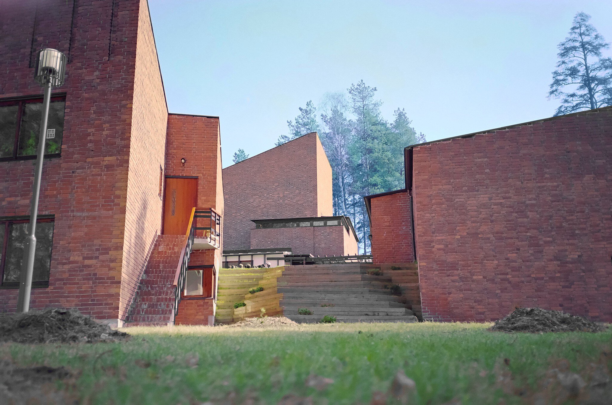 SAYNATSALO, FINLAND - CIRCA MAY 2016: Saynatsalo Town Hall designed by Alvar Aalto