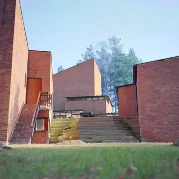 SAYNATSALO, FINLAND - CIRCA MAY 2016: Saynatsalo Town Hall designed by Alvar Aalto