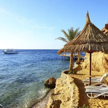 Sunrise and beach at the luxury hotel