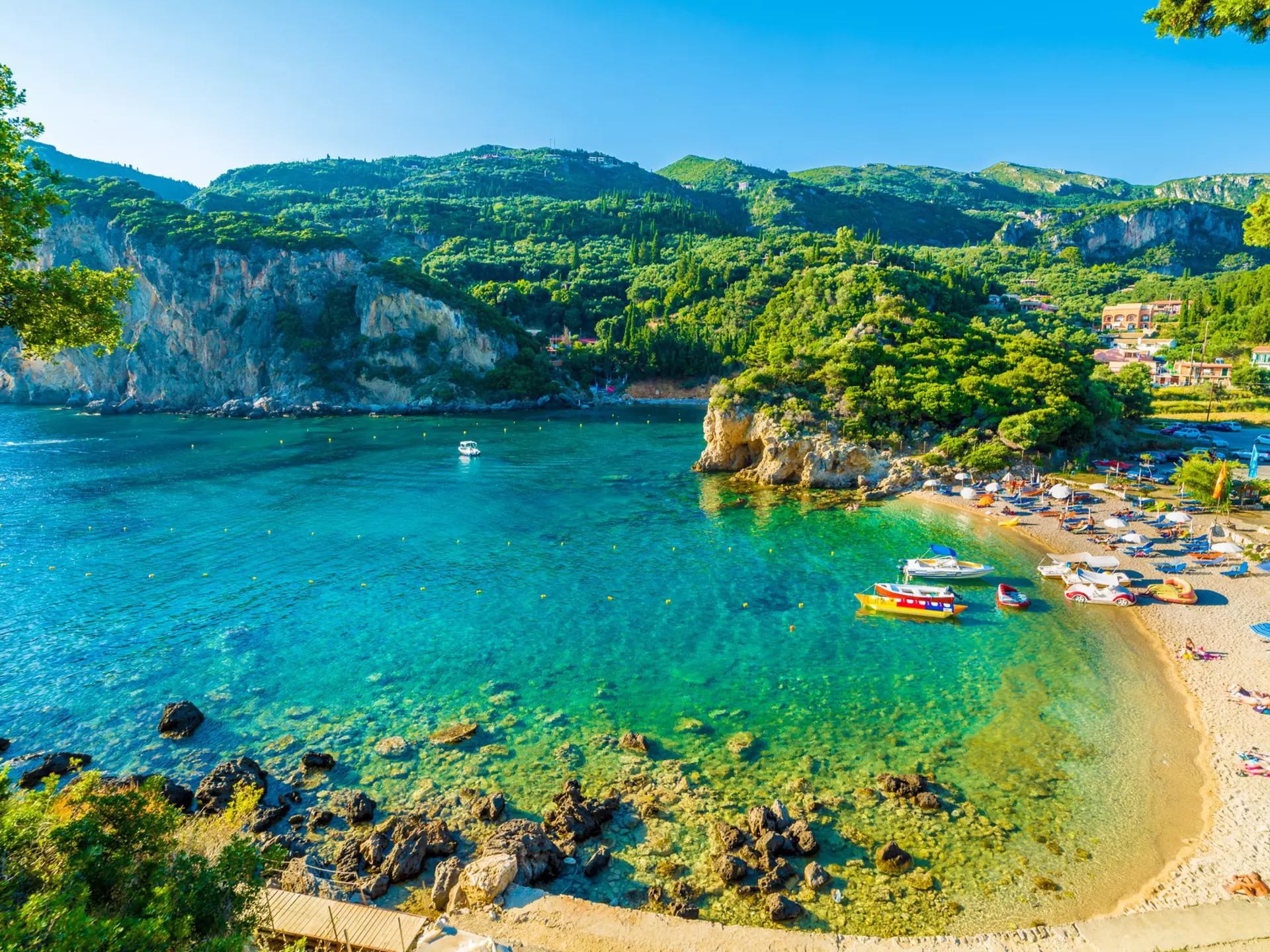 Paleokastritsa in Corfu has one of the best beaches in Greece. Balate.Dorin/Shutterstock