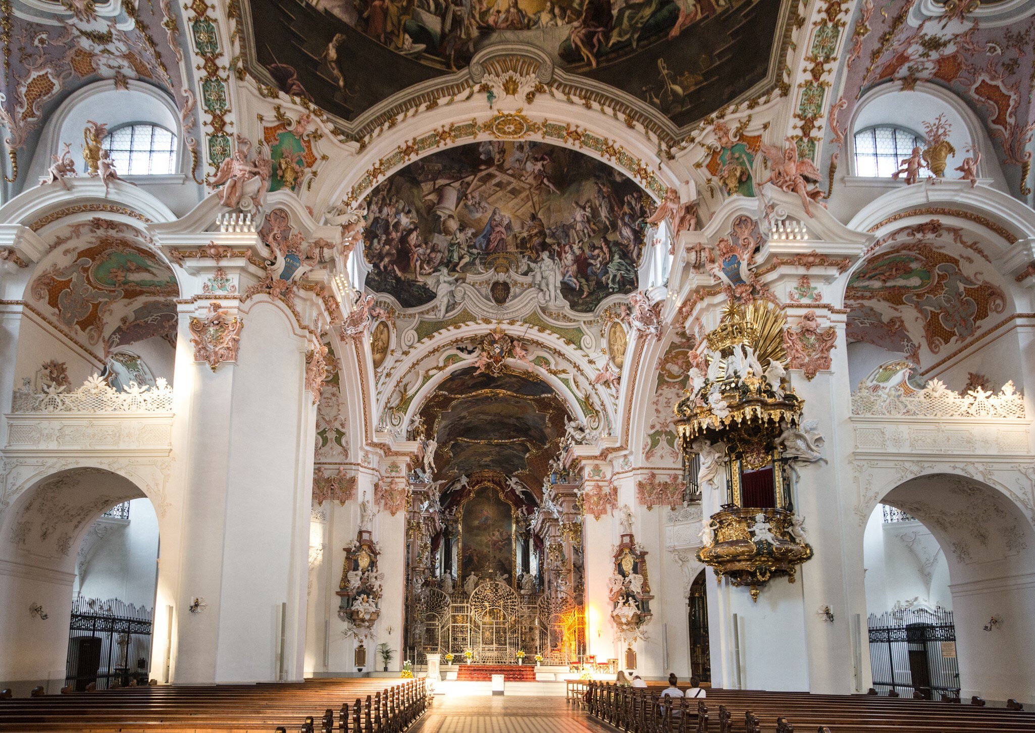 EINSIEDELN, SWITZERLAND - SEPTEMBER 11, 2016: A view of the interior of the Einsiedeln abbey, a famous catholic church in Canton Schwitz.; Shutterstock ID 490585963;