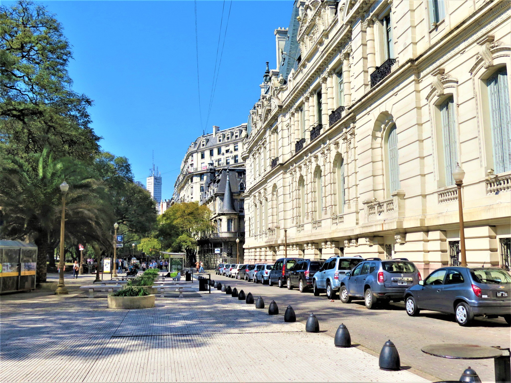 Exterior view of Palacio Paz in Buenos Aires, Argentina.