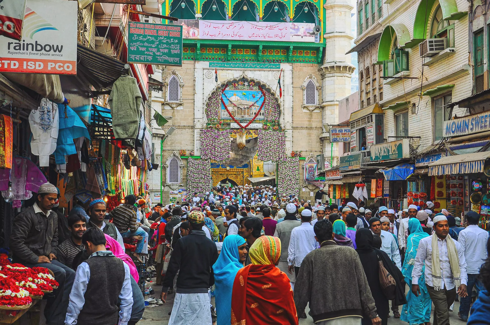 Pilgrims gather at the gate of the Khwaja Muin-ud-din Chishti dargah in Ajmer, Rajasthan, India.