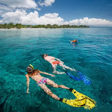 Snorkeling off the island of Gili Trawangan, Indonesia. 