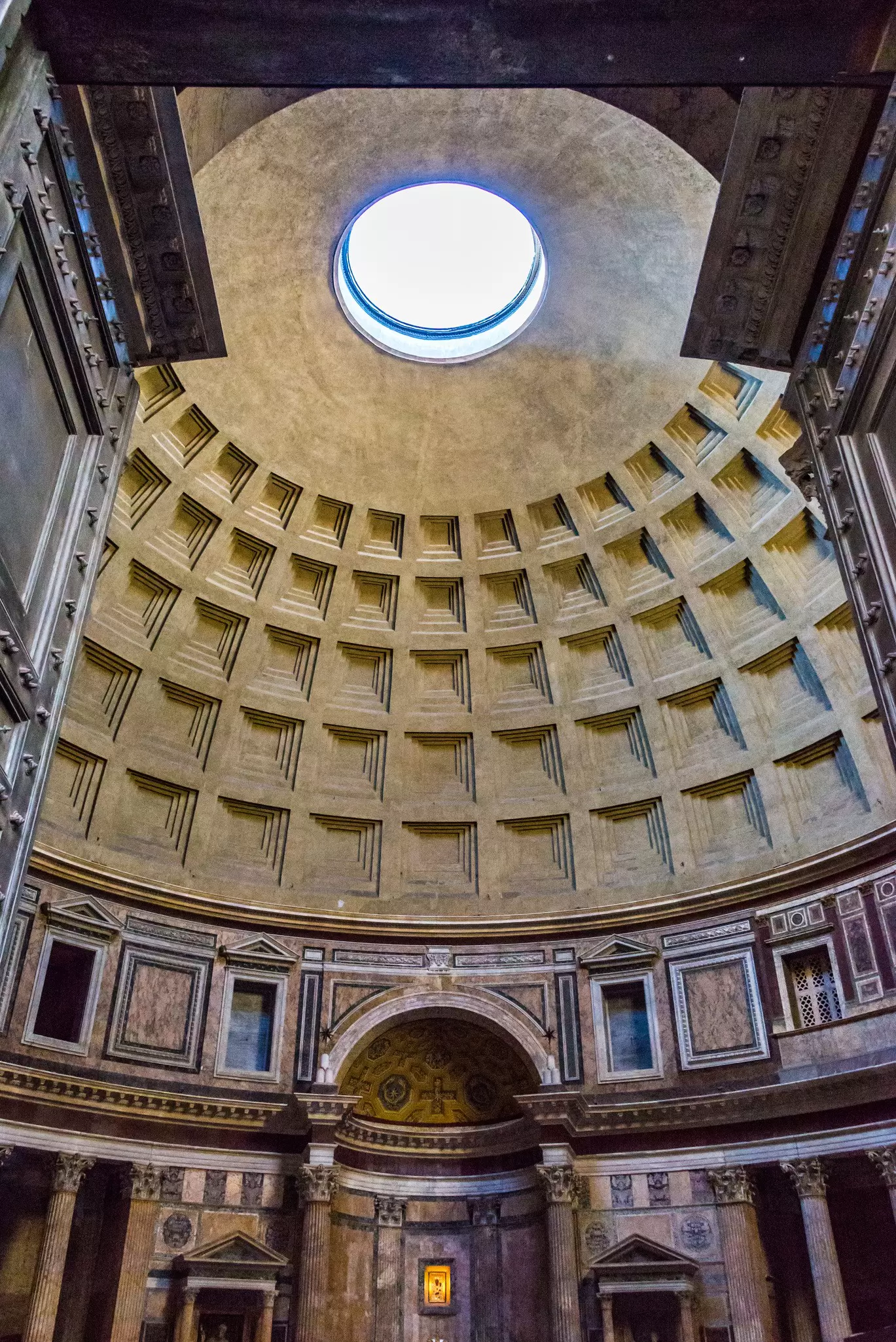 View of the interior of the Pantheon in Rome, Italy.