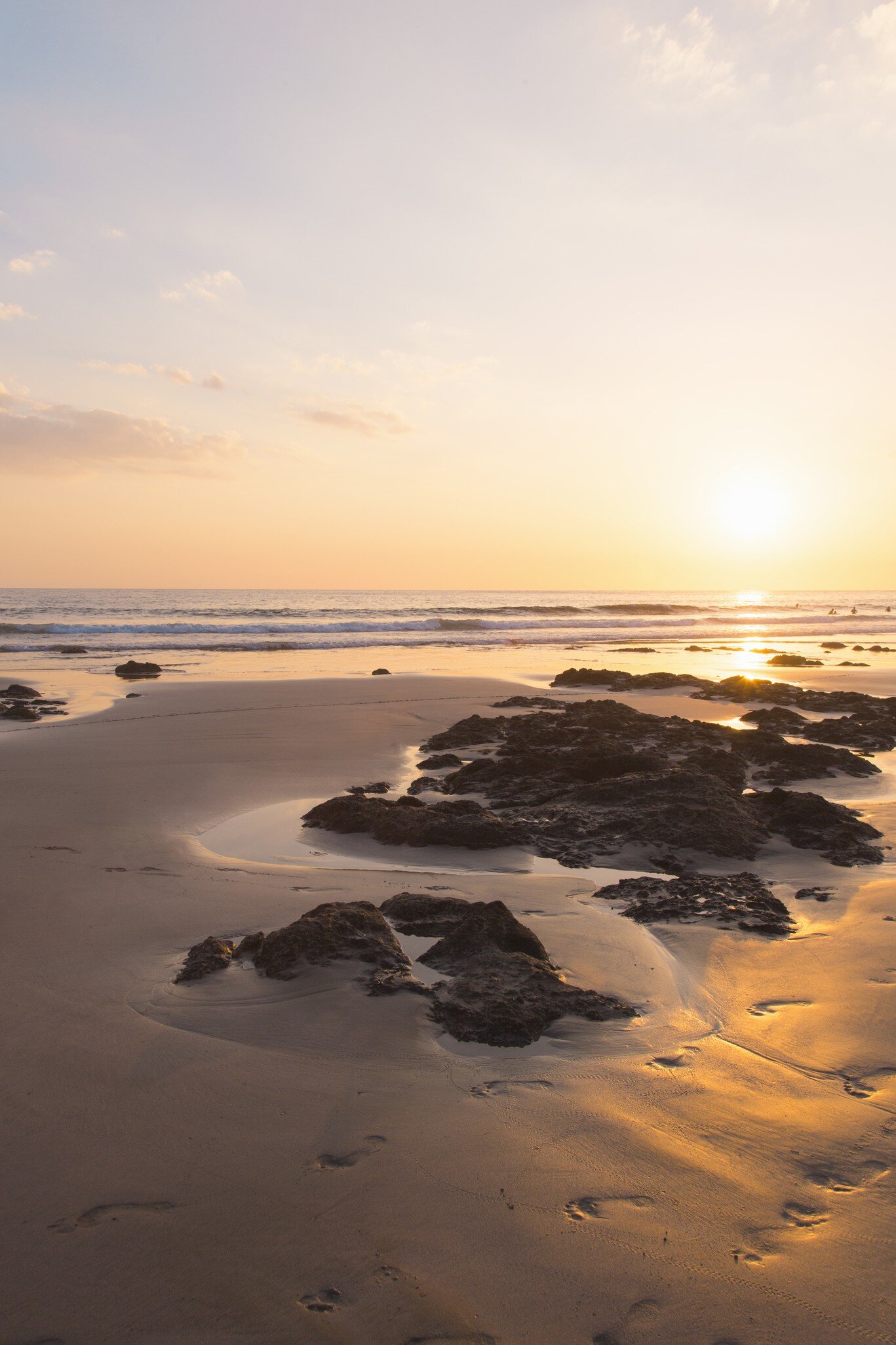 Sunset on beach with Ocean, Costa Rica