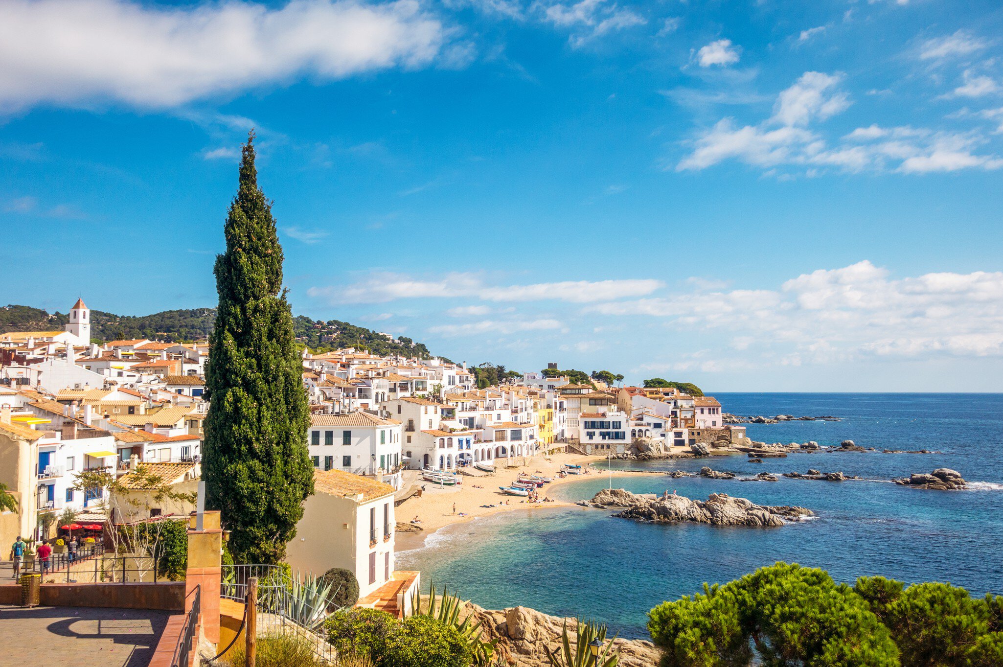 The pretty seaside town and natural bay of Calella de Palafrugell on Catalonia's Costa Brava.