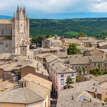 The 14th-century Orvieto Cathedral in Orvieto is just over an hour from Rome. Andrei Nekrassov/Shutterstock