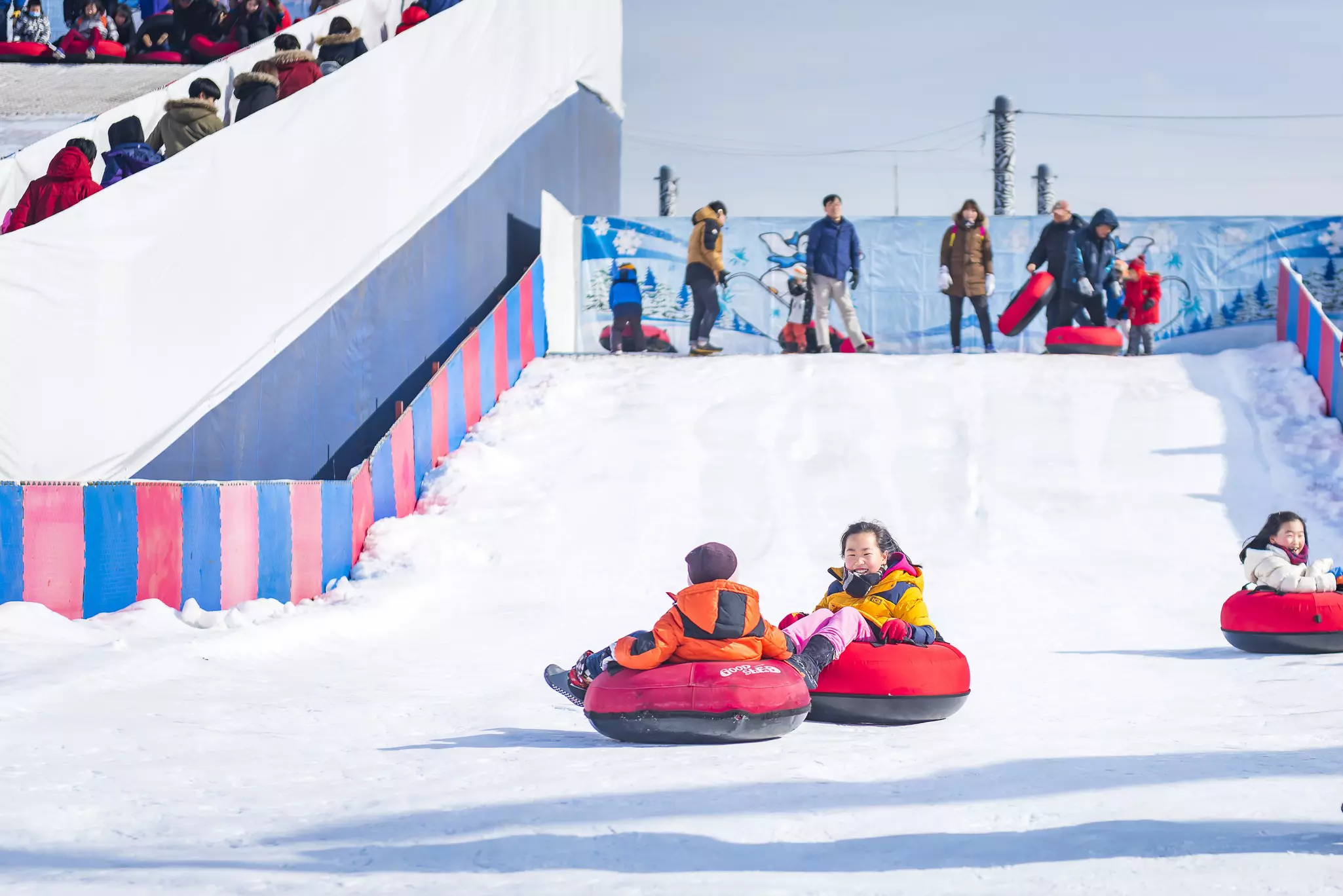 Snow play in Seoul, South Korea