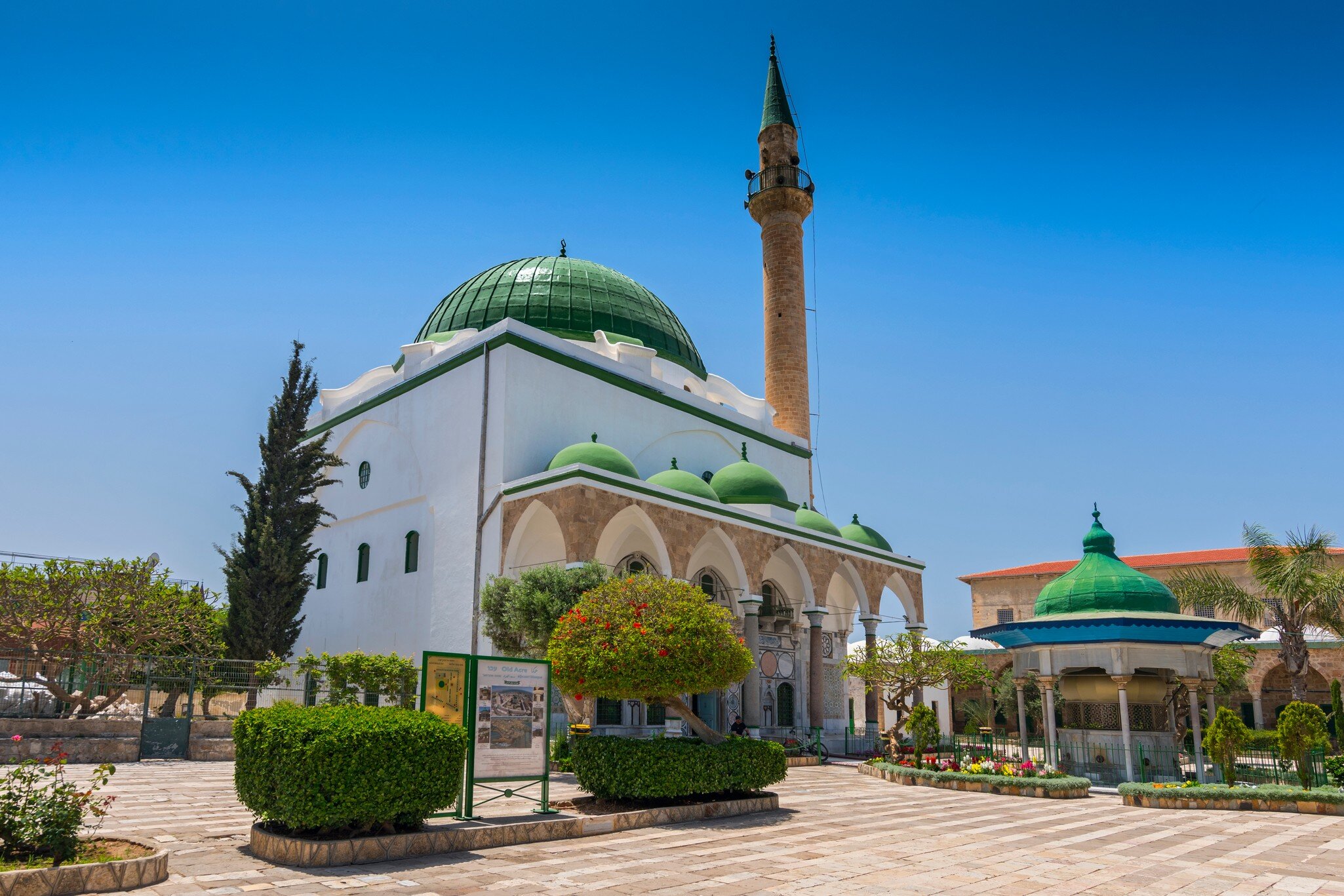 May 11, 2017. Al Jazzar mosque with courtyard is the fine example of the Ottoman architecture in old Acre, Israel.; Shutterstock ID 1593017725;