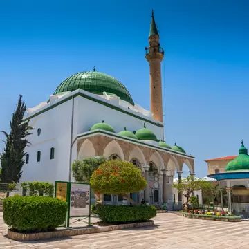May 11, 2017. Al Jazzar mosque with courtyard is the fine example of the Ottoman architecture in old Acre, Israel.; Shutterstock ID 1593017725;