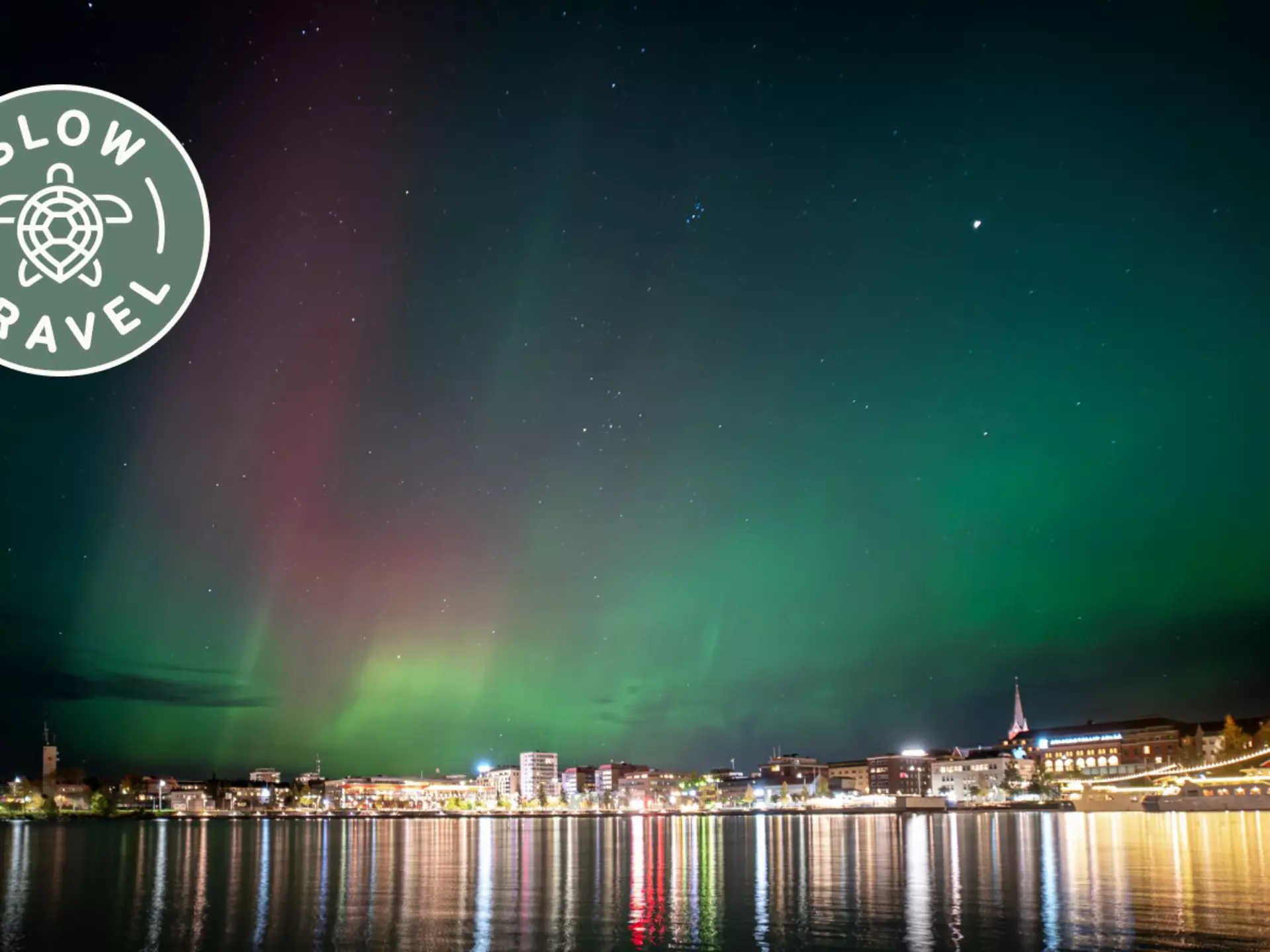 The aurora borealis above the Swedish city of Luleå © Daniel James Clarke