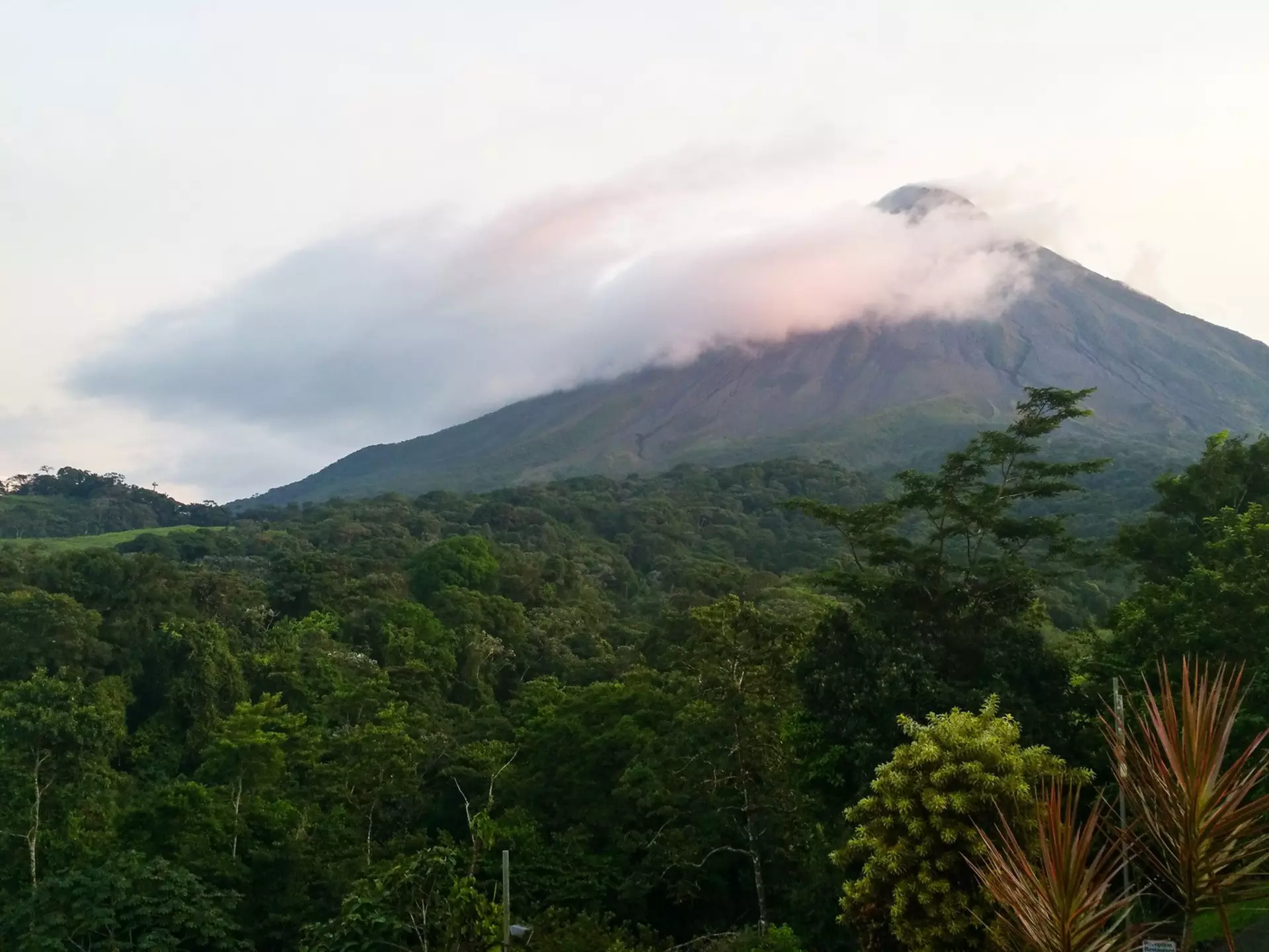Arenal Volcano, with its a recognizable conical shape, is surrounded by a national park.