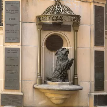 Statue of Queen Victoria's favorite dog pet named Islay in Sydney, Australia.