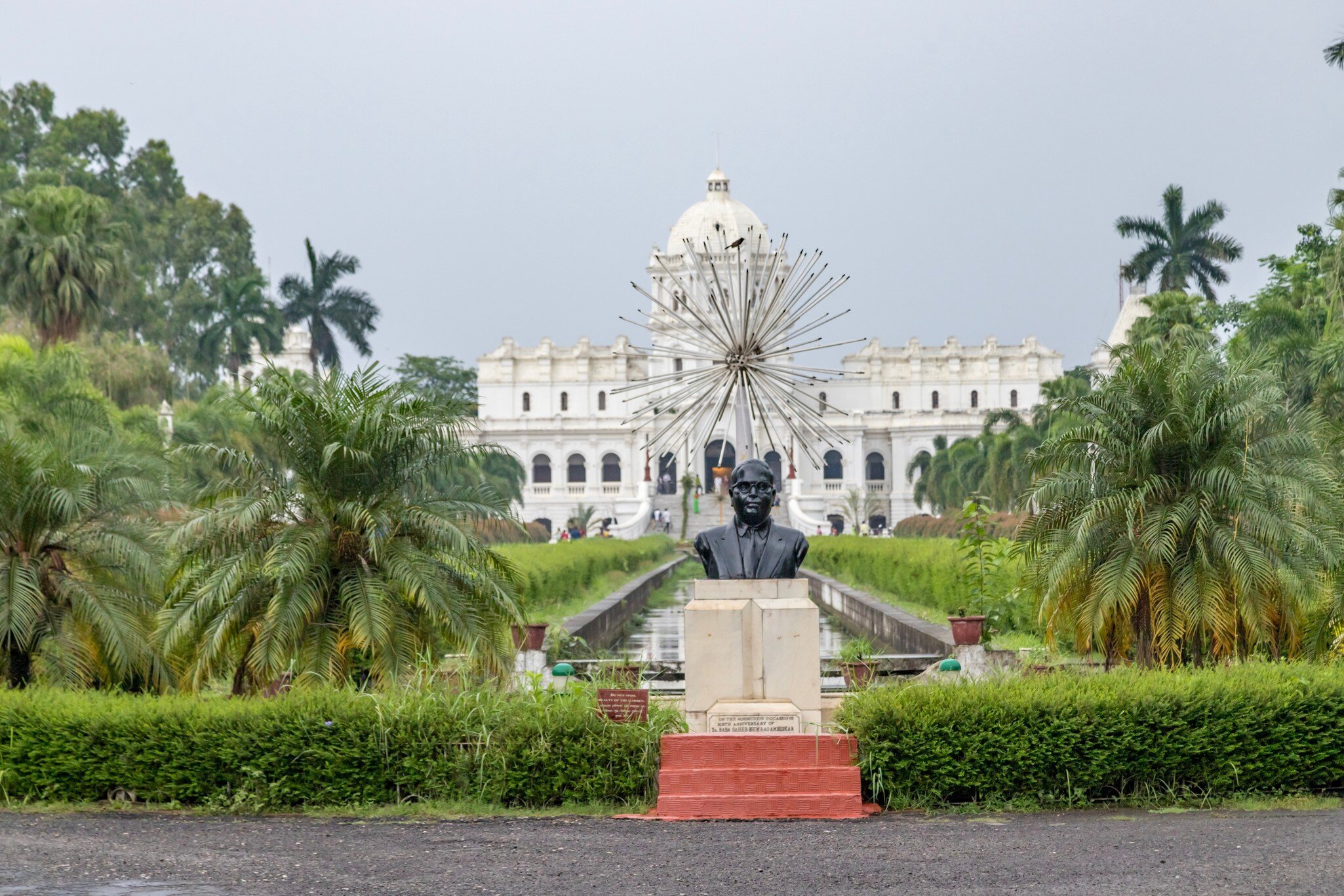 Facade of the Ujjayanta Palace, a museum and the former palace of the kingdom of Tripura. Situated in agartala, which is now the capital of the Indian state of Tripura.