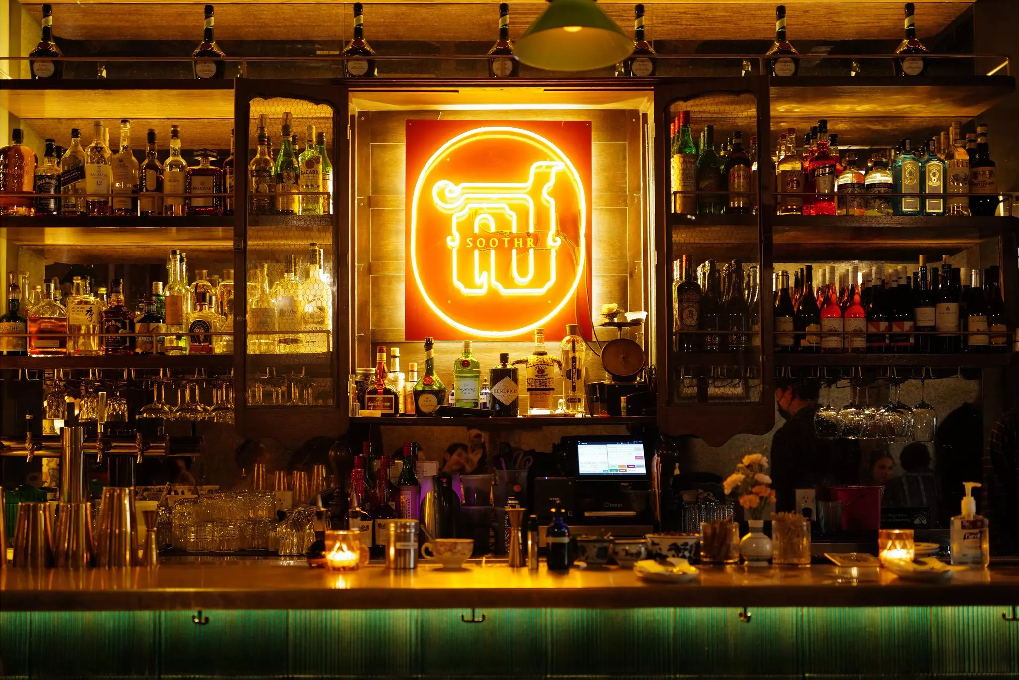 The bar at Soothr, Thai restaurant and bar in New York City.