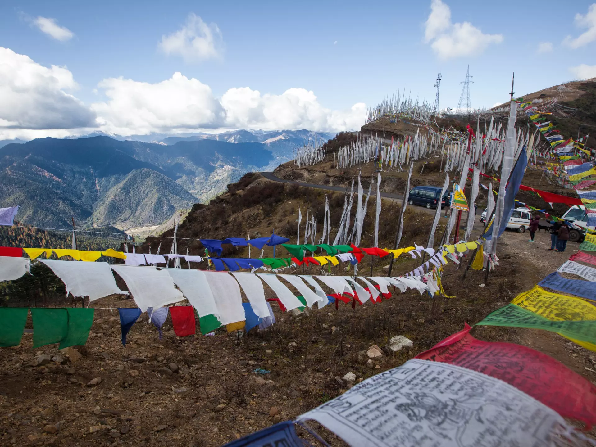 At the top of Cheli La, the views are gorgeous and the prayer flags many © Saud A Faisal / Getty Images