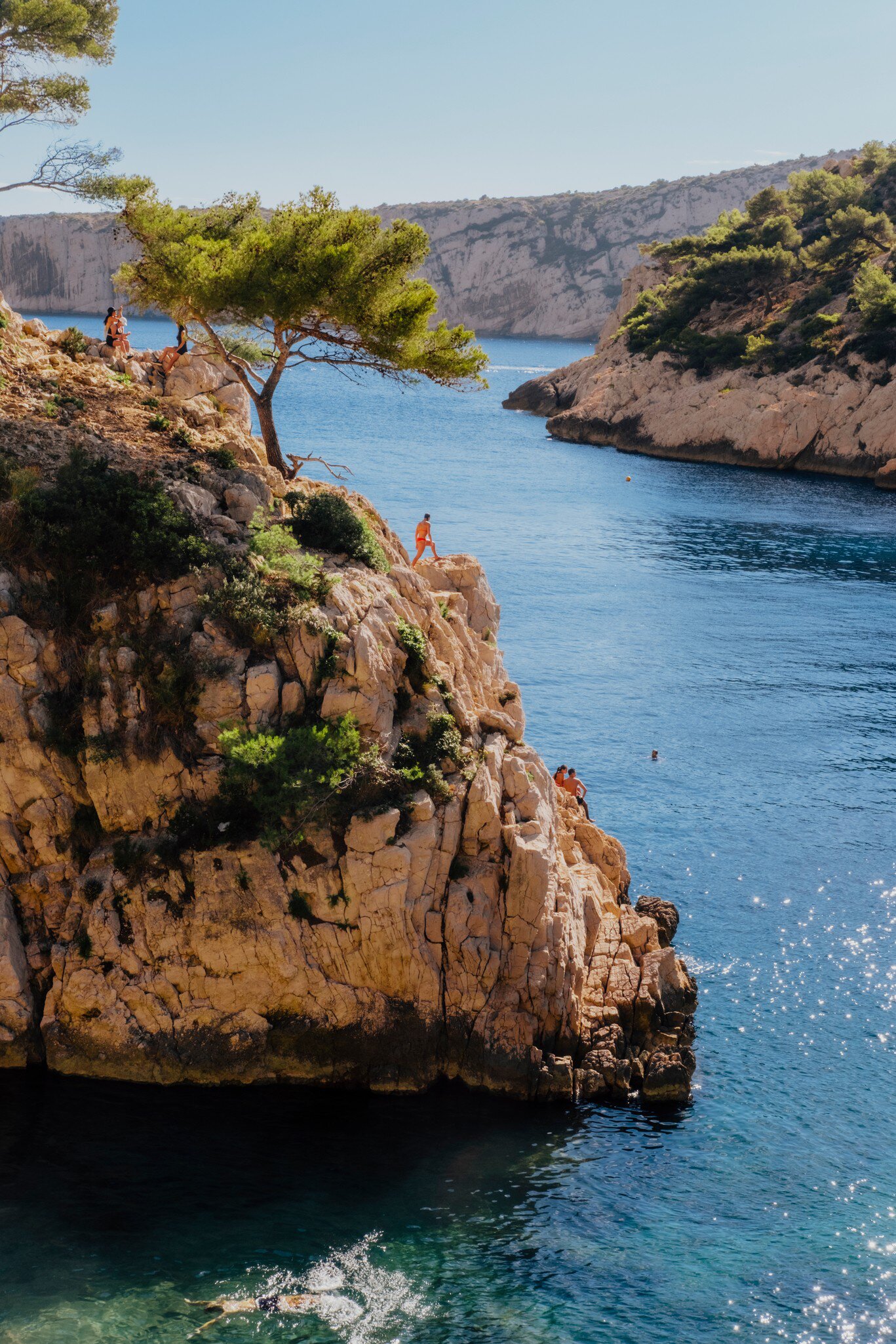 Swimming in Calanques National Park in Marseille, Provence, France.
