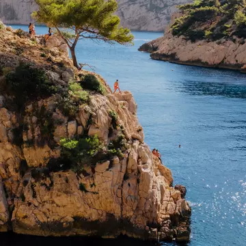 Swimming in Calanques National Park in Marseille, Provence, France.