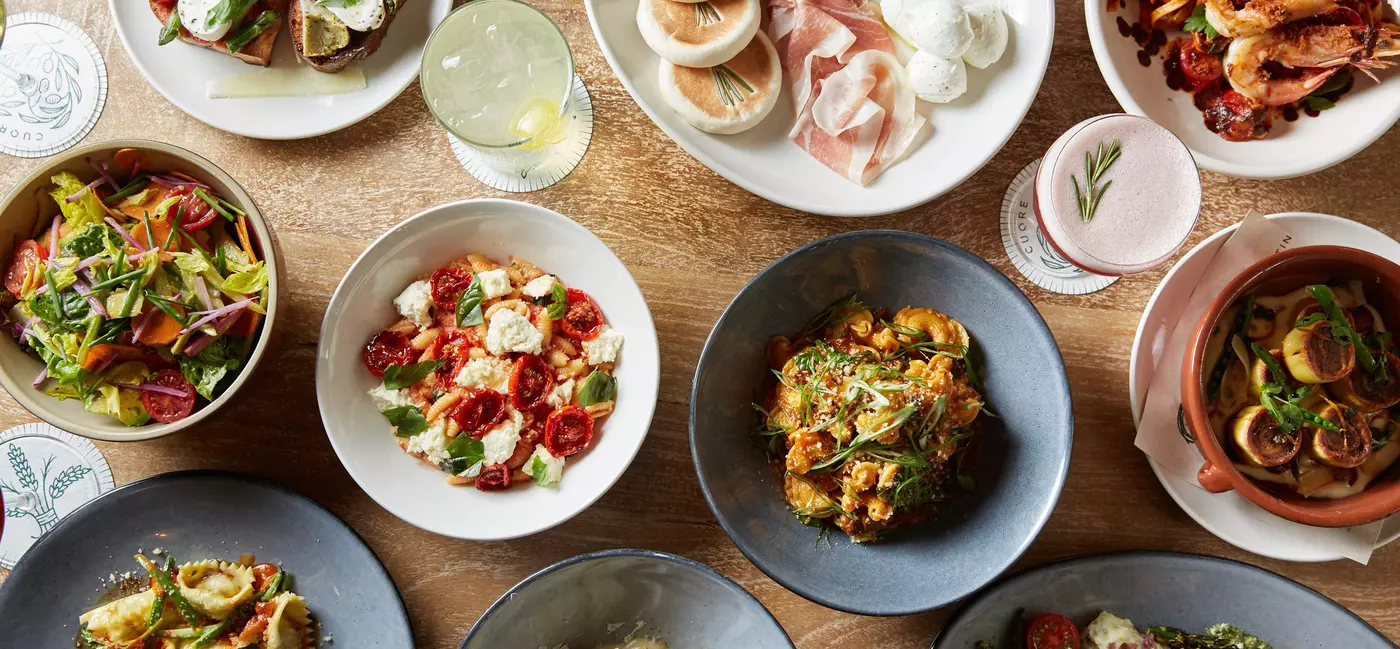 A sampler of Italian dishes at Monteverde