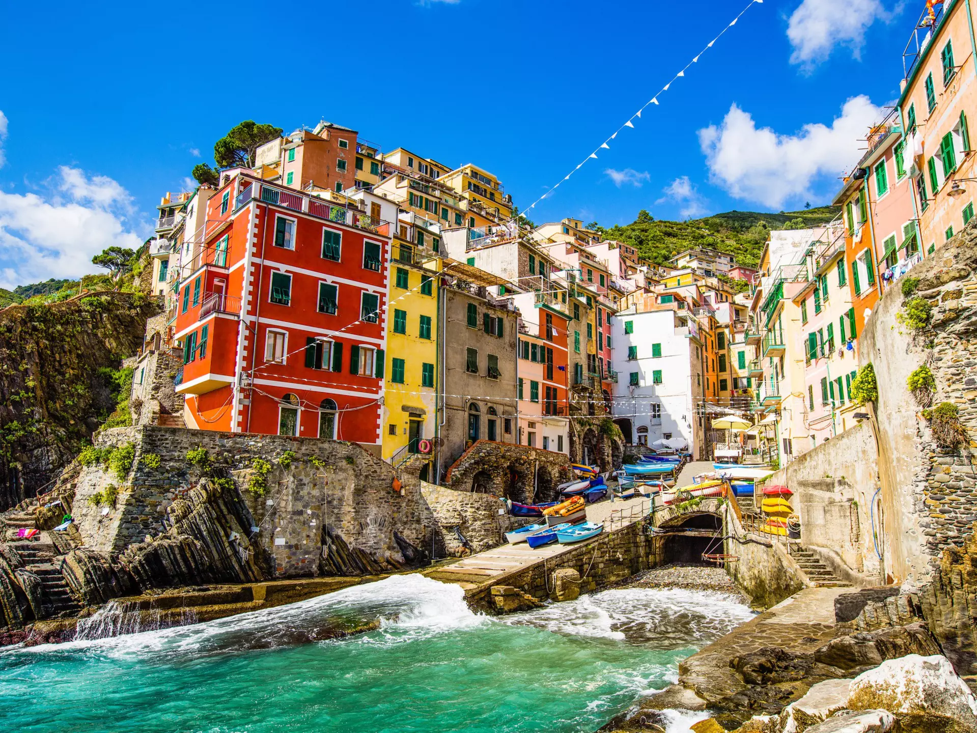 The harbor at Riomaggiore in the Cinque Terre on the Italian Riviera. Fabio Michele Capelli/Shutterstock