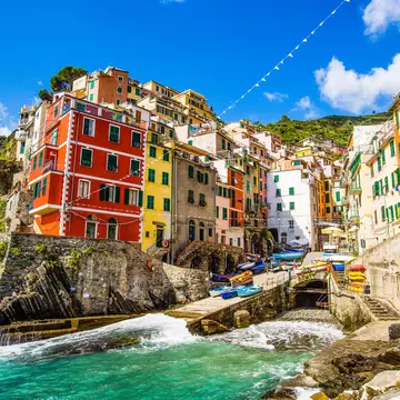 The harbor at Riomaggiore in the Cinque Terre on the Italian Riviera. Fabio Michele Capelli/Shutterstock