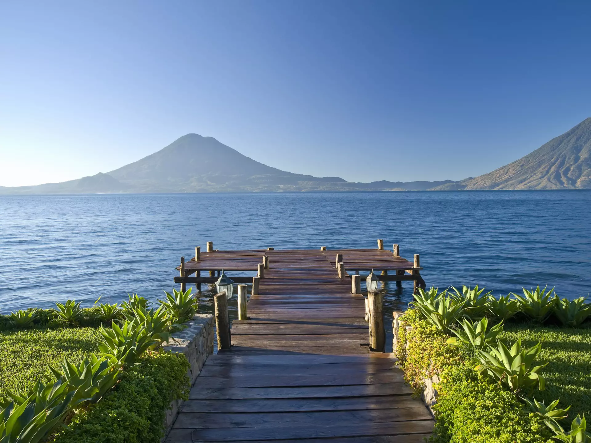 A view over Lago de Atitlán from Santa Cruz La Laguna