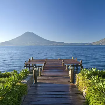 A view over Lago de Atitlán from Santa Cruz La Laguna