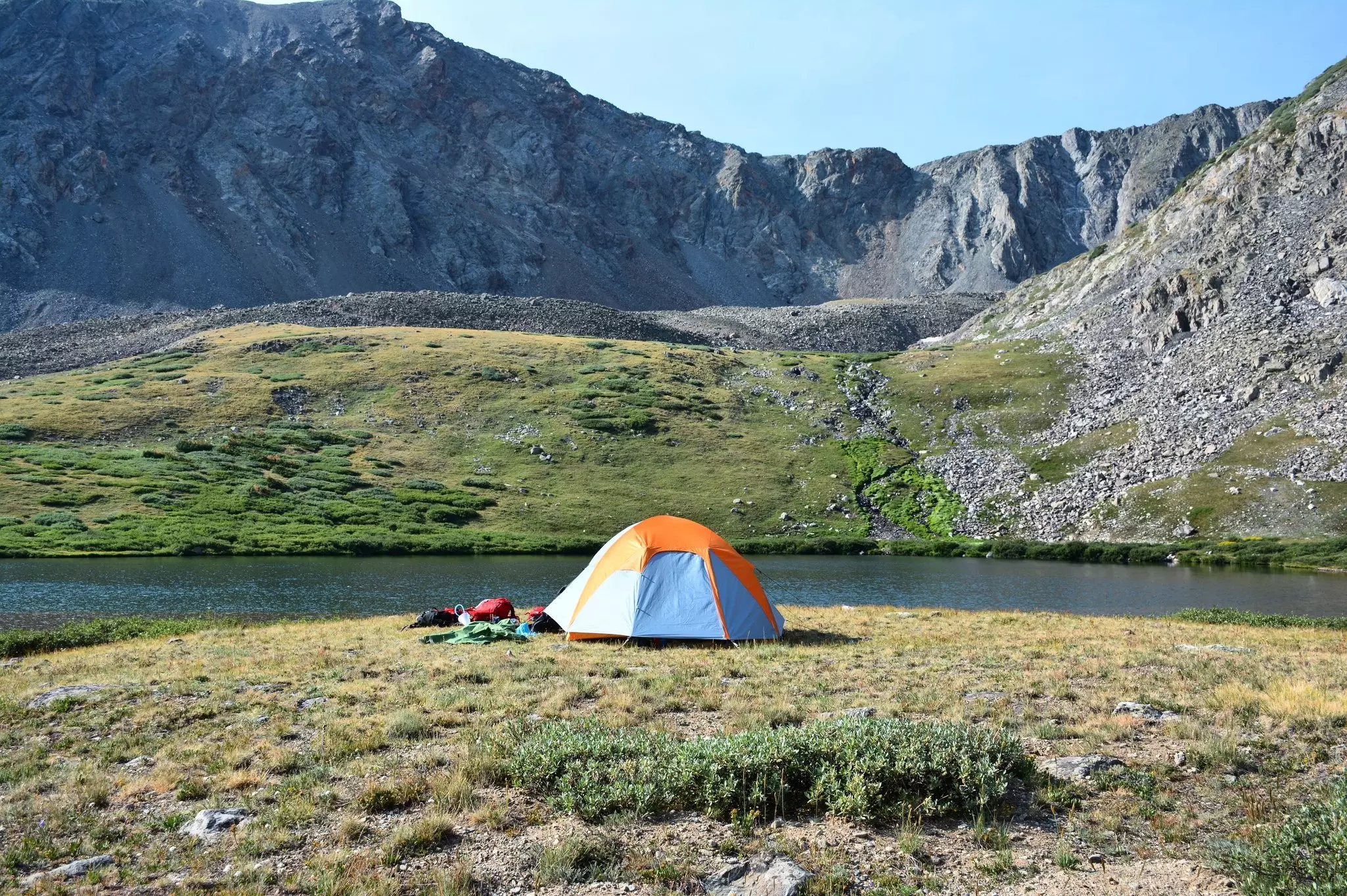 A one-person tent in the remote backcountry 