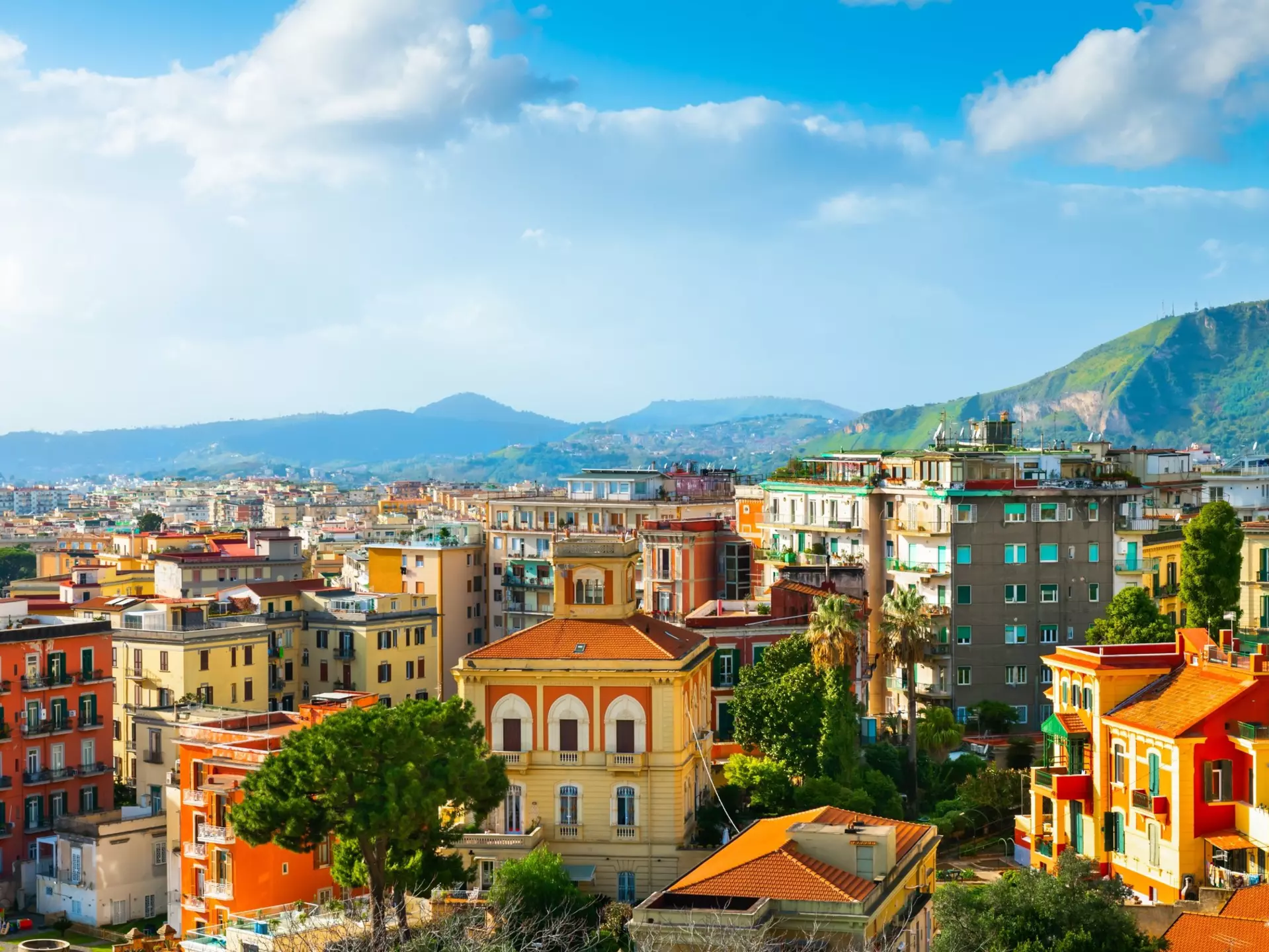 Colorful architecture and breathtaking landscapes are abundant in Naples, Italy.