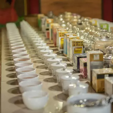Ahangama, Sri Lanka. Nov 17 2019 : Tea tasting  in the he Handunugoda Tea Estate and Tea Museum. Ahangama, Sri Lanka