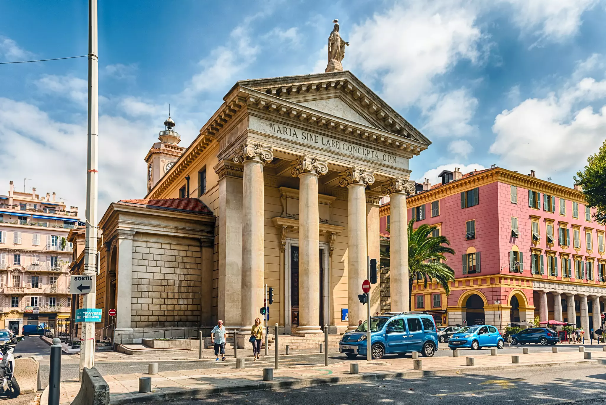 Facade of the Church of Notre-Dame du Port, Nice, France
