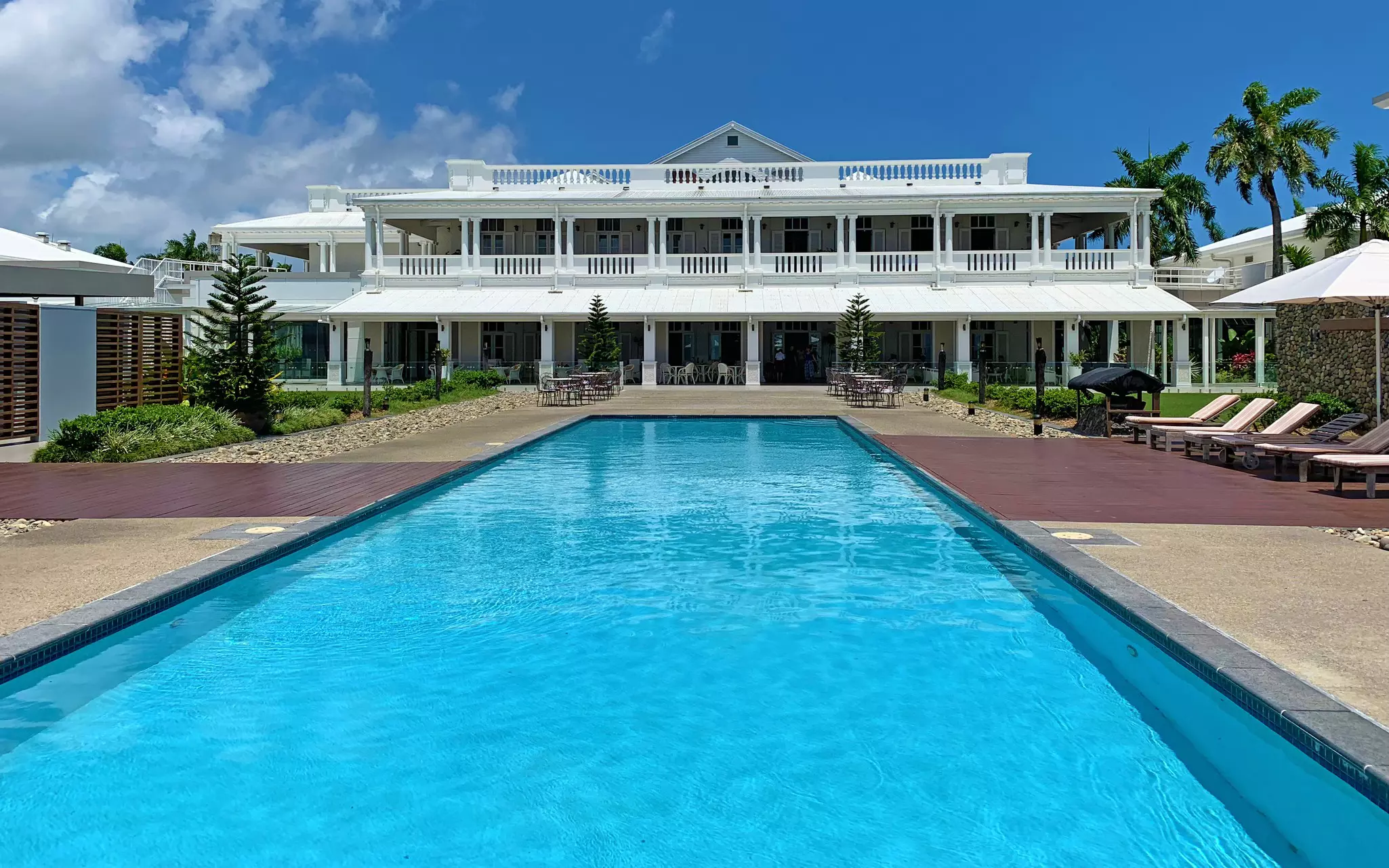 The historic colonial inspired Grand Pacific Hotel on the water front in Fiji's Capital Suva