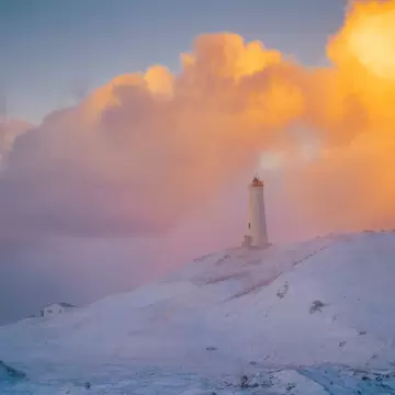 GettyImages-2281203843.jpg
Reykjanesviti lighthouse on a snowy hill at sunrise, Reykjanes Peninsula, Iceland