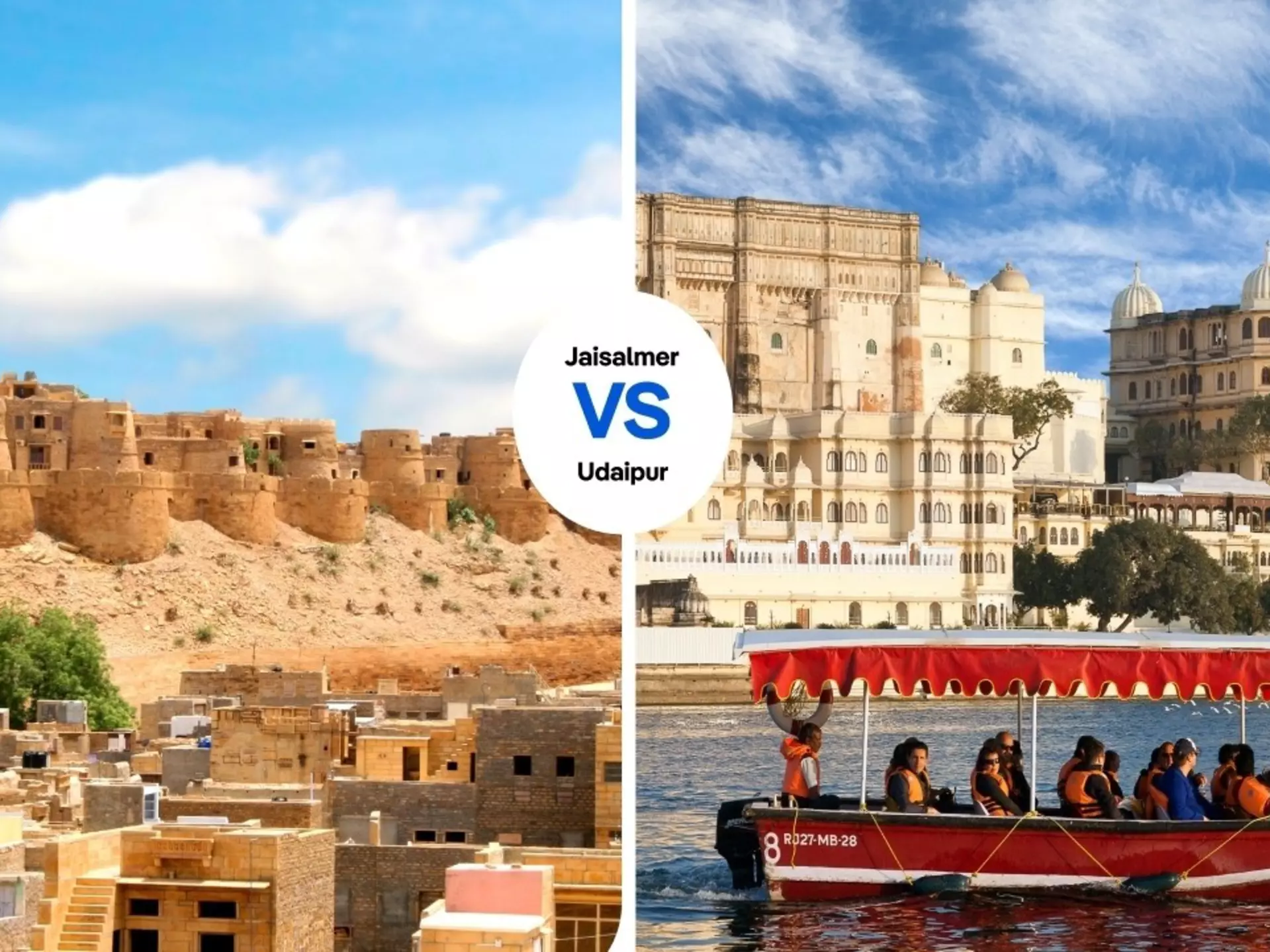 Jaisalmer’s massive fort, or Udapur’s lovely lake? Shutterstock (2)