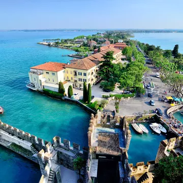 Aerial view of Sirmione on Lake Garda, Italy
