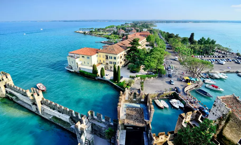 Aerial view of Sirmione on Lake Garda, Italy