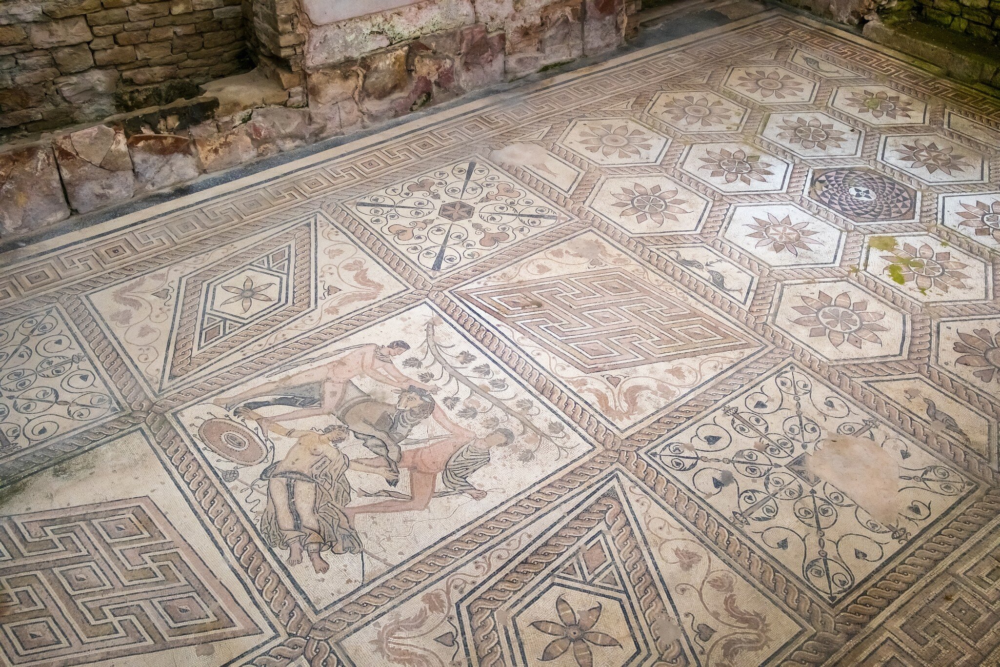 The Punishment of Dirce floor mosaics at Pula, Croatia. .Ancient roman floor mosaic, License Type: media, Download Time: 2026-02-23T00:05:59.000Z, User: LP_YKhanna, Editorial: false, purchase_order: 65050 - Digital Destinations and Articles, job: LP, client: App Content, other: Yuvraj Khanna